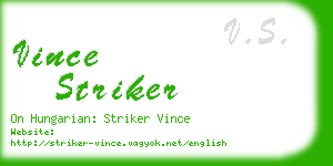 vince striker business card